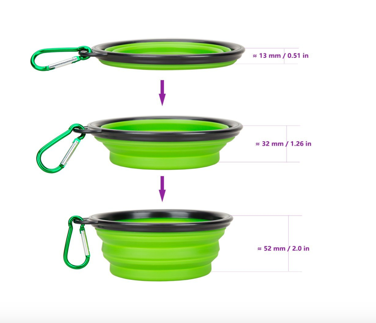 Portable and Collapsible Silicone Dog Travel Bowl