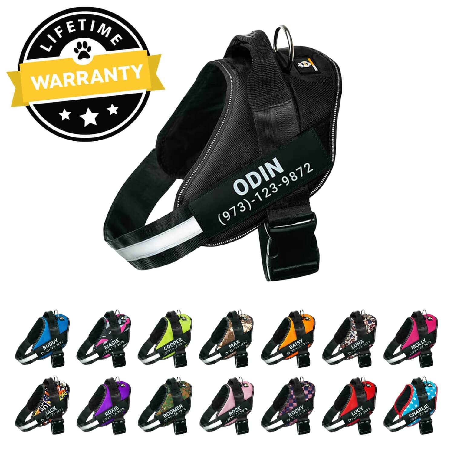 Personalized No Pull Dog Harness - Lifetime Warranty | Doggykingdom