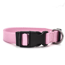 Preview Image: Pink high quality nylon dog collar with stainless steel D-Ring.