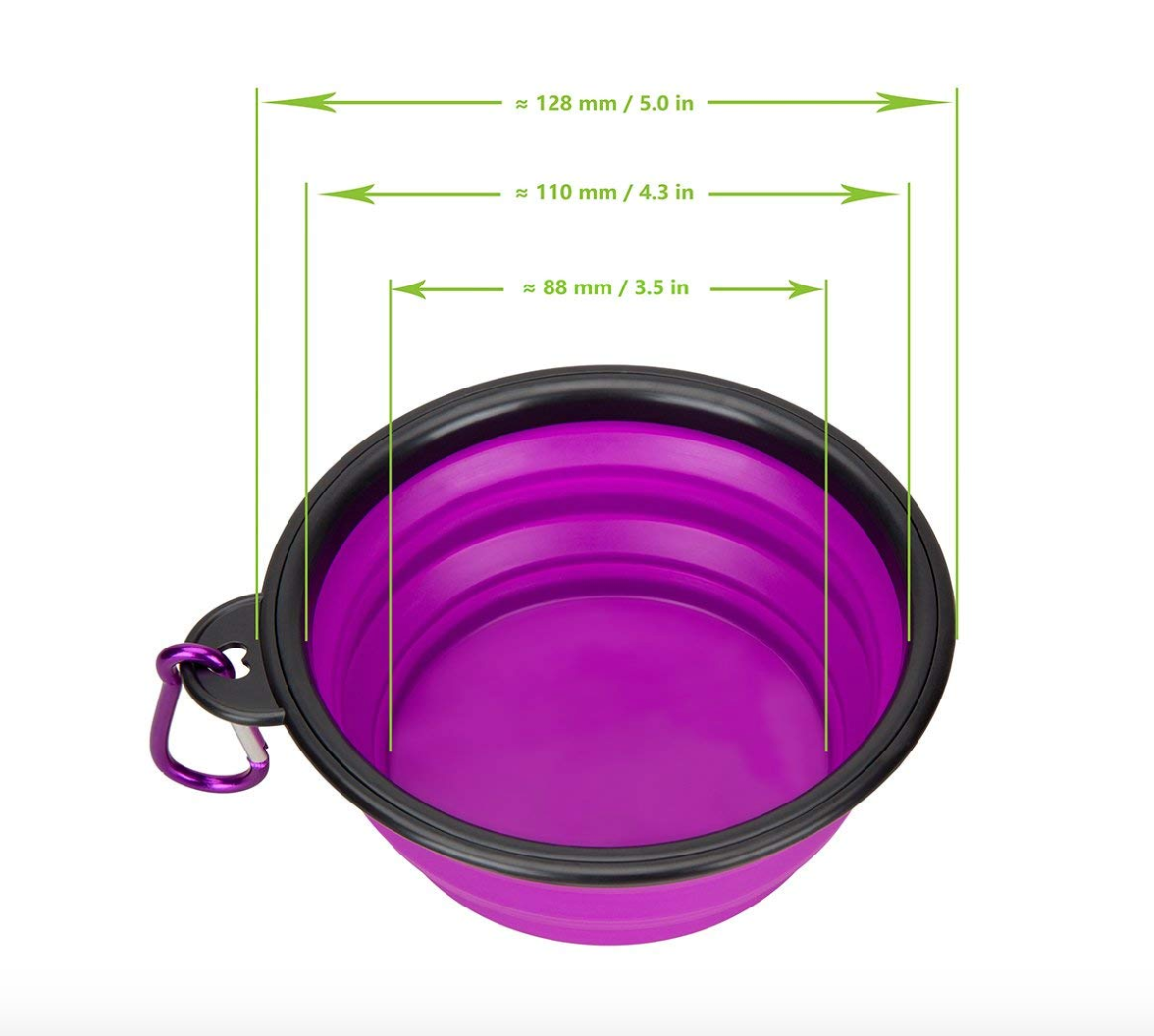 Portable and Collapsible Silicone Dog Travel Bowl