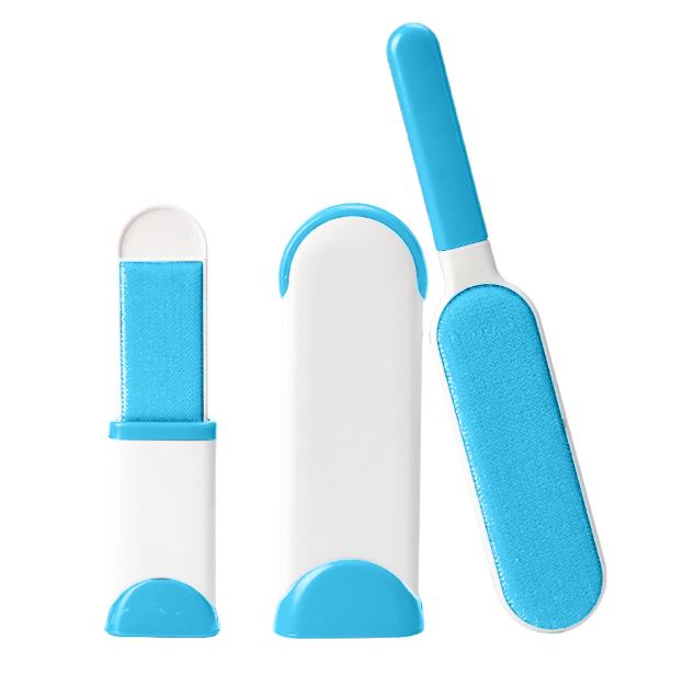 Blue fur brush double pack to remove pet hairs without sheet changing