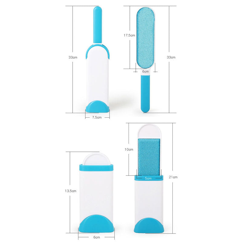 Sizechart of fur brush hair remover for pets