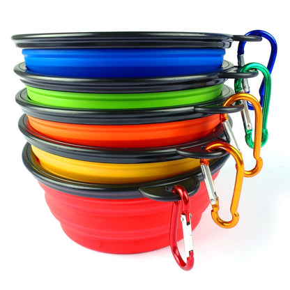 Portable and Collapsible Silicone Dog Travel Bowl