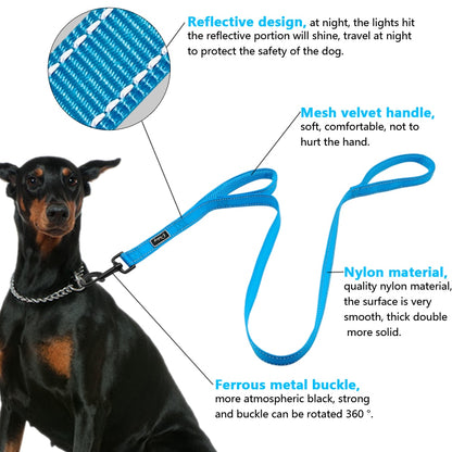 Double Handle Heavy Duty Dog Leash for Control/Safety/Training by Doggykingdom®